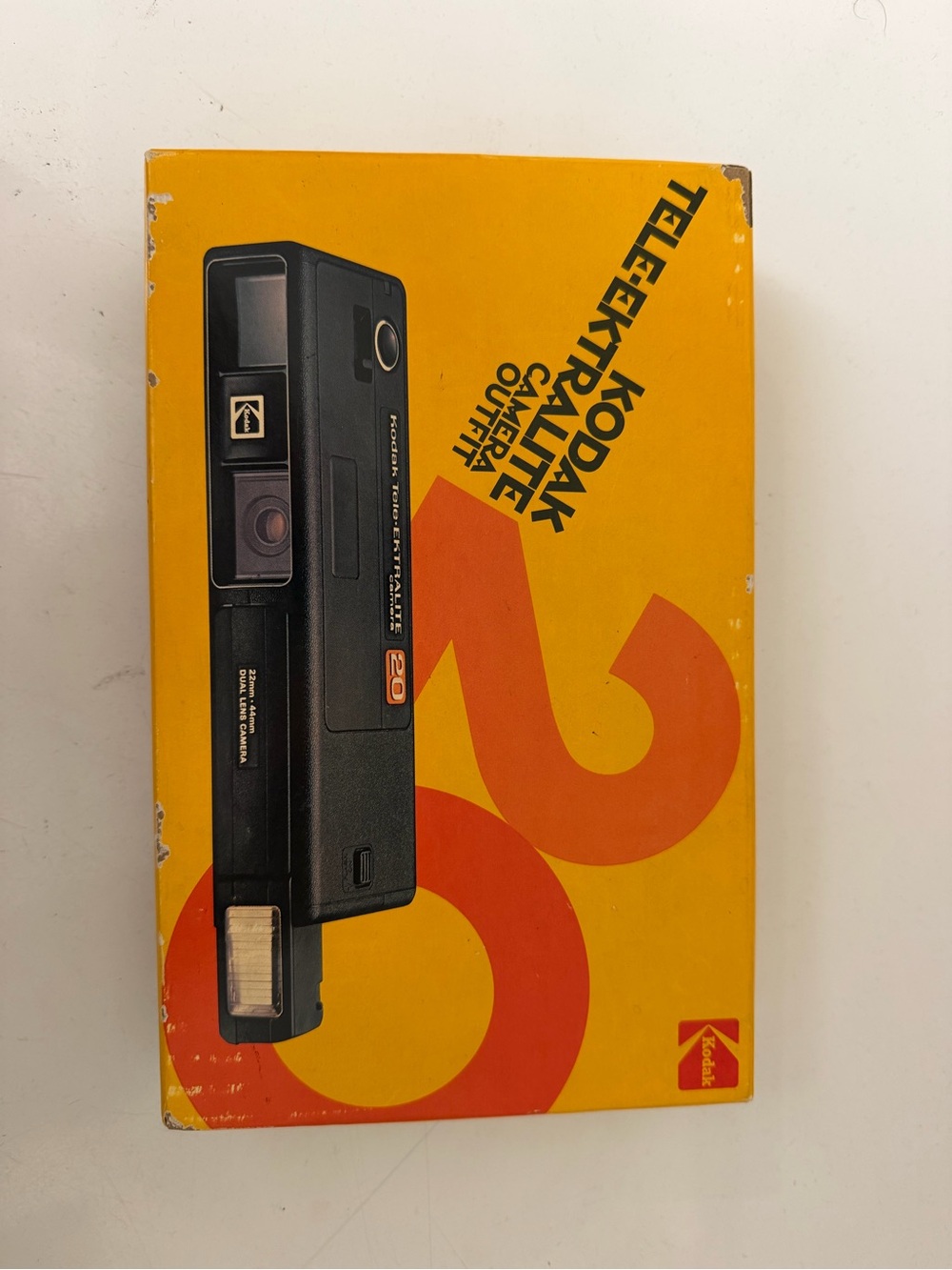 Kodak Tele-Ektra Compact Camera in Black and Yellow Box Art